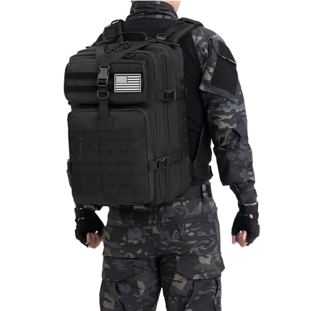 Rucsac Militar Tactic, 45L, 53x35x25CM, Impermeabil, Negru