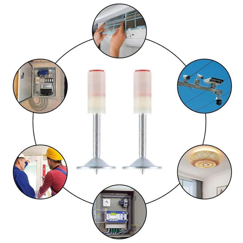 Set Rezerva 50 Cuie Rotunde Pentru Pistol De Nituri, Din Otel, Pentru Beton, Caramida, Lemn, Rigips, BCA, Calibru 7, 3 mm, Alb