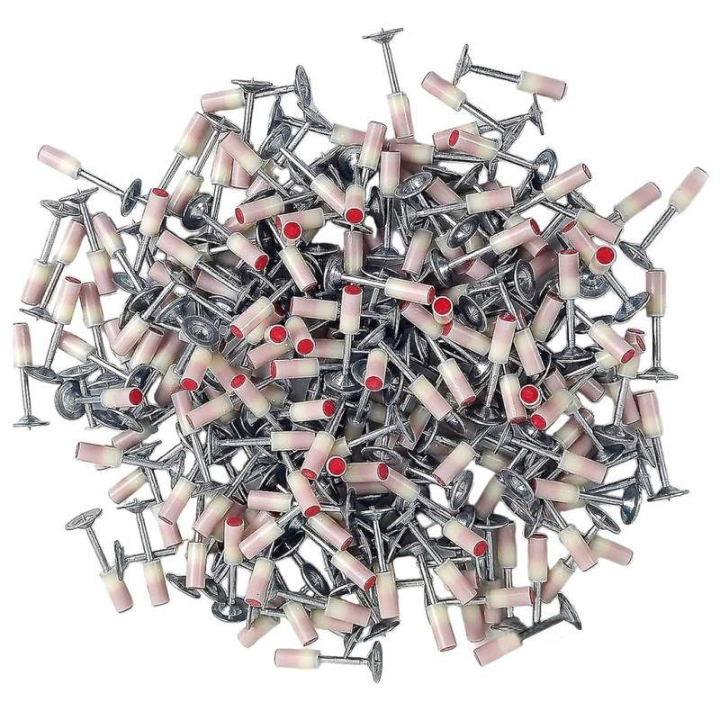 Set Rezerva 50 Cuie Rotunde Pentru Pistol De Nituri, Din Otel, Pentru Beton, Caramida, Lemn, Rigips, BCA, Calibru 7, 3 mm, Alb