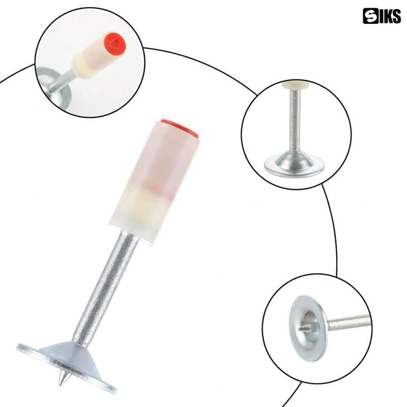 Set Rezerva 50 Cuie Rotunde Pentru Pistol De Nituri, Din Otel, Pentru Beton, Caramida, Lemn, Rigips, BCA, Calibru 7, 3 mm, Alb