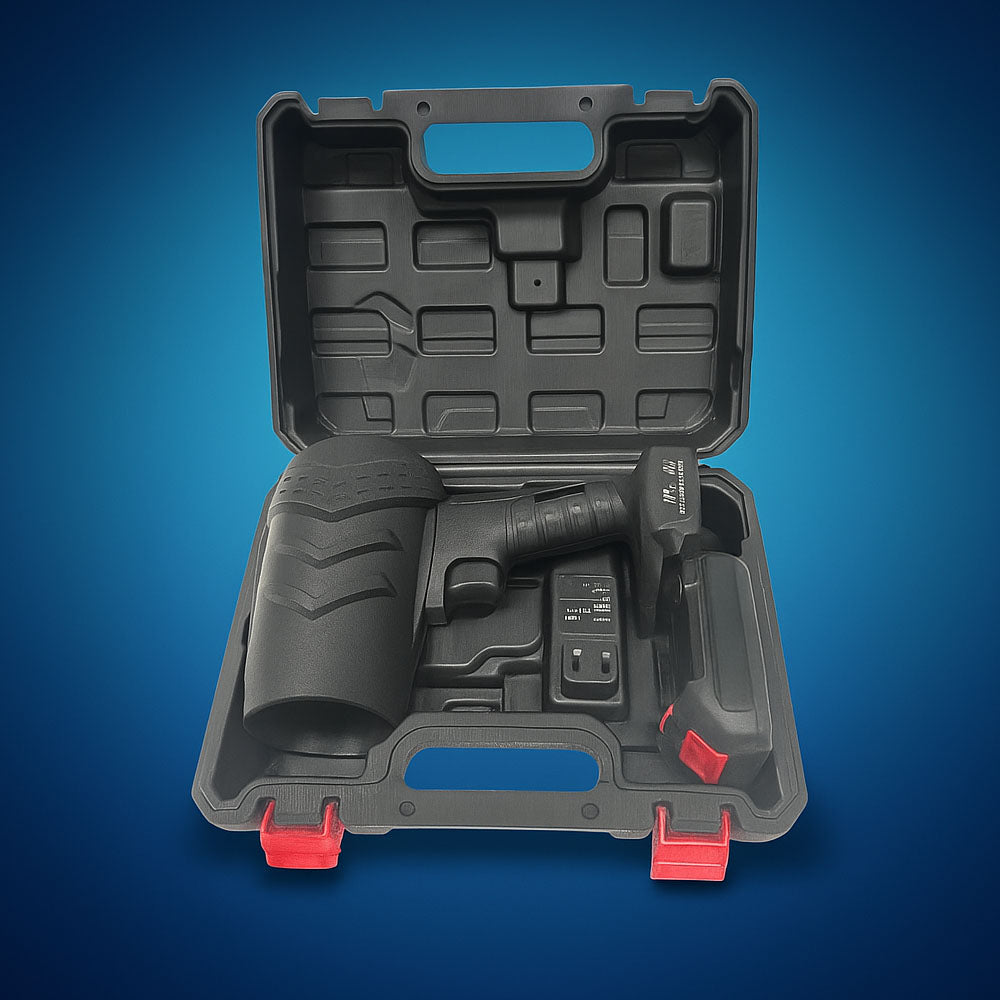 Suflanta Aer OKBOONS™ Portabila Multifunctionala pentru uscare masina, zapada, frunze si praf, 2 acumulatori 48V