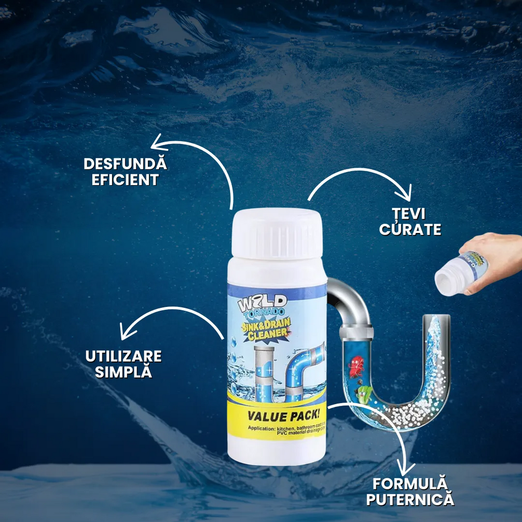 OFERTĂ 2+1 GRATUIT: Soluție Puternică pentru Curățarea și Desfundarea Țevilor