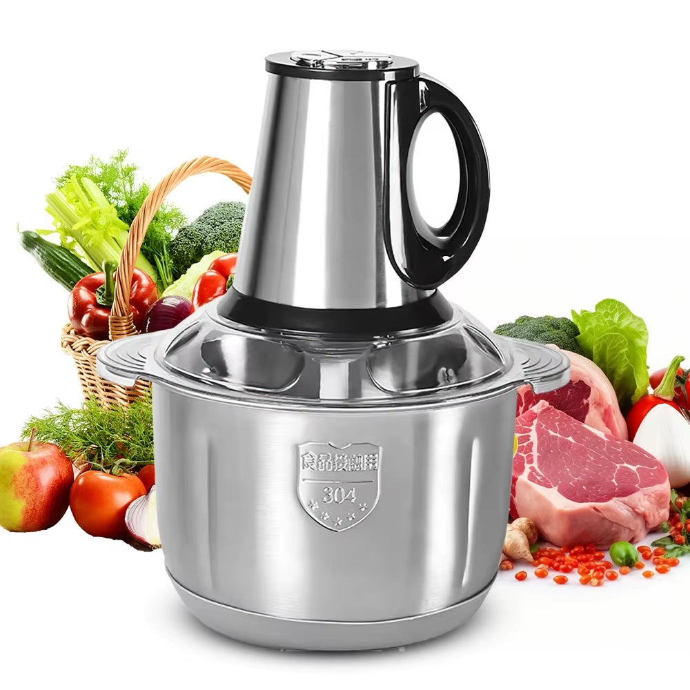 Tocator electric carne si legume, 5 lame inox, 3 viteze, capacitate 5L, bol inox, 1000W
