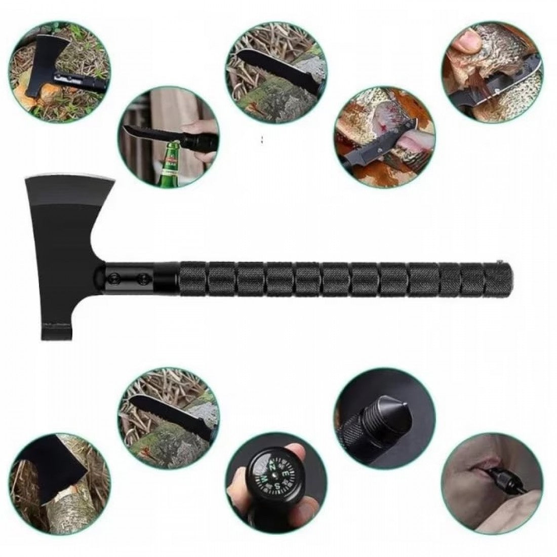 Topor multifunctional, design demontabil, cap din otel carbon, 43x10cm, 1kg