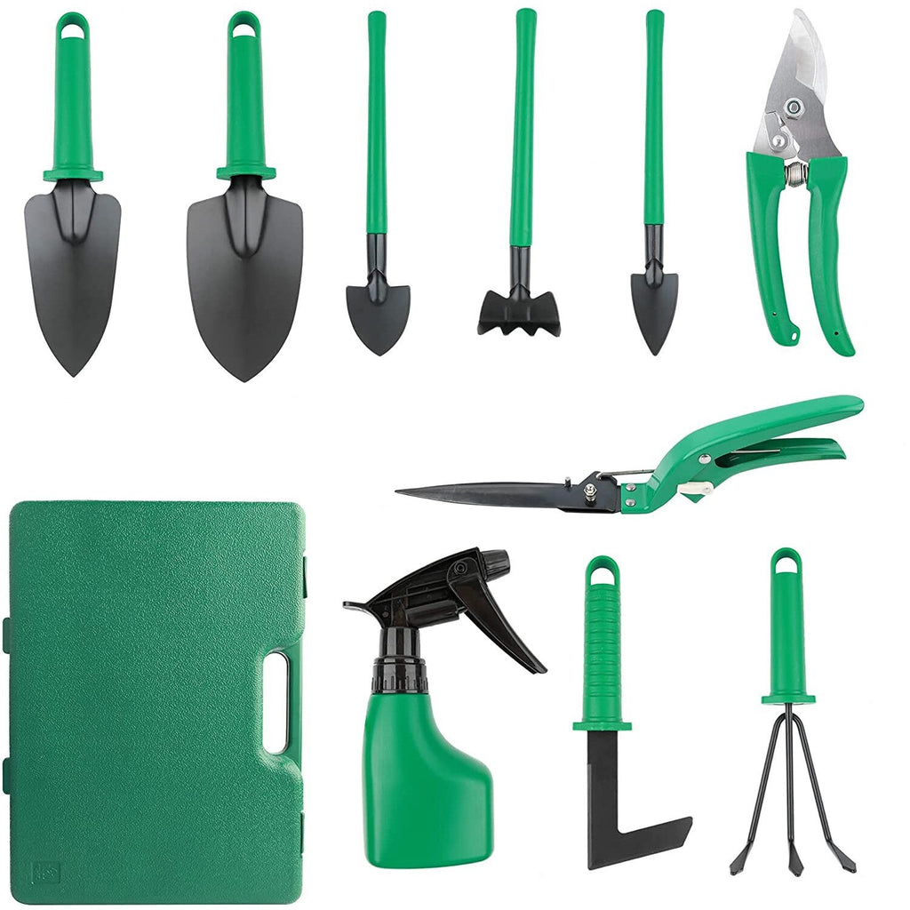 Set pentru GRADINARIT 10 Piese, Geanta transport, otel inoxidabil, PREMIUM