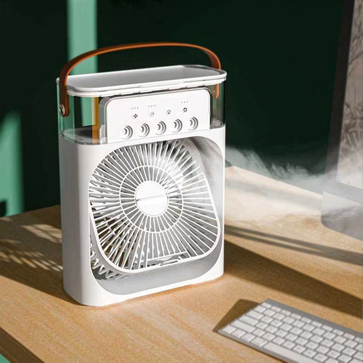 Racitor aer portabil, multifunctional AirCooler, aromatherapy, 7 lumini LED, alimentare USB